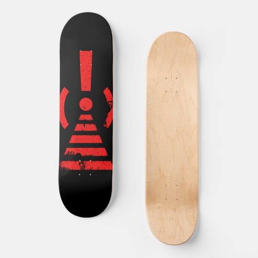 Retro Keep Back Energy Warning Symbol Skateboard (Vorderseite)