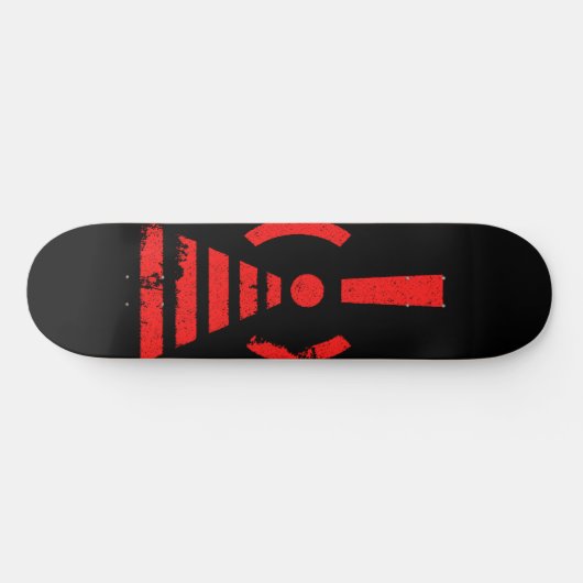 Retro Keep Back Energy Warning Symbol Skateboard (Horizontal)