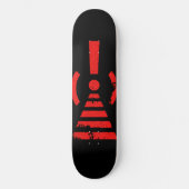 Retro Keep Back Energy Warning Symbol Skateboard (Vorderseite)