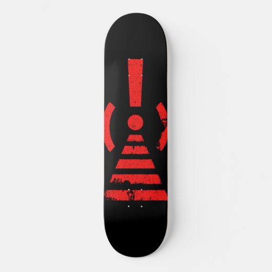 Retro Keep Back Energy Warning Symbol Skateboard (Vorderseite)