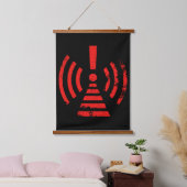 Retro Keep Back Energy Warning Symbol Wandteppich Mit Holzrahmen (Schlafzimmer)