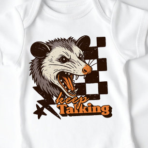 Retro-Keep-Talking-Wildes Possum: Wütendes Wildtie Baby Strampler
