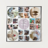 Retro Keepake Family Erinnerungen 20 FotoCollage Wandteppich (Vorderseite (Horizontal))