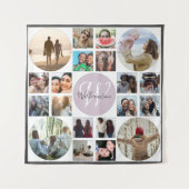 Retro Keepake Family Erinnerungen 20 FotoCollage Wandteppich (Vorderseite)