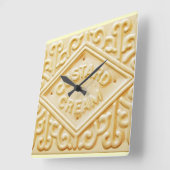 Retro-Keksmuscheluhr Quadratische Wanduhr (Winkel)