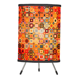 Retro-Kellertischlampe in verbranntem Orange