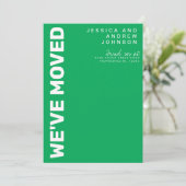 Retro Kelly Green Minimalistisch Moving Ankündigung (Stehend Vorderseite)