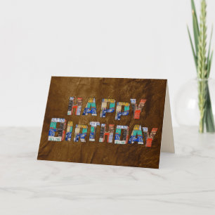 Retro-Kennzeichen Geburtstag Karte