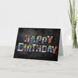 Retro-Kennzeichen Geburtstag Karte