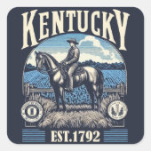 Retro Kentucky Quadratischer Aufkleber (Vorderseite)