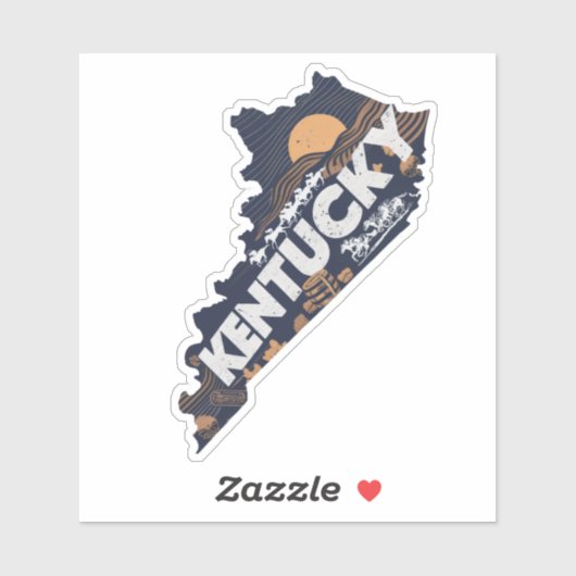 Retro Kentucky Staat Aufkleber (Blatt)