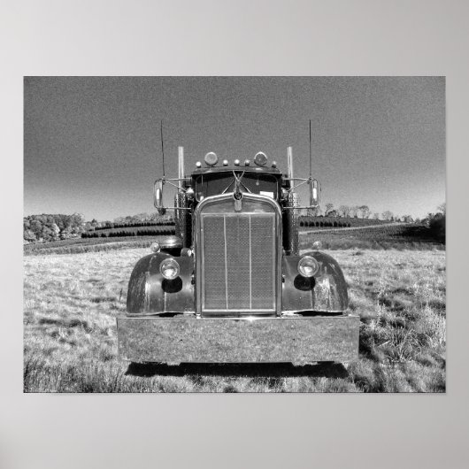 Retro Kenworth Frontal (bearbeiten #1) Poster (Vorne)