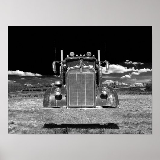 Retro Kenworth Frontal (bearbeiten #2) Poster (Vorne)