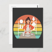 Retro-Keramik Postkarte (Vorne/Hinten)