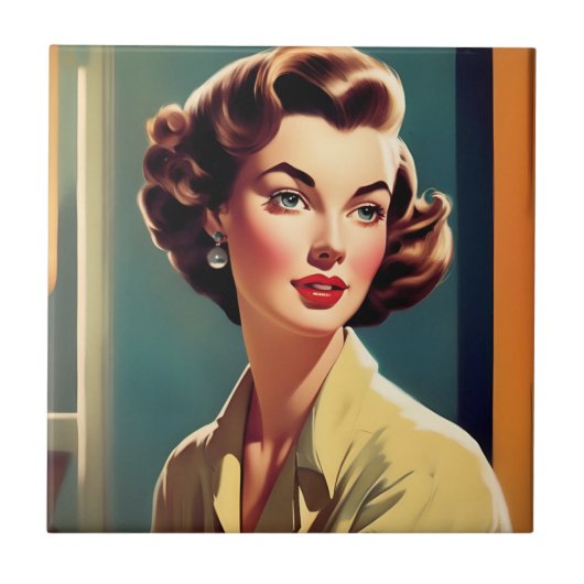 Retro Keramik Tile Fliese (Vorderseite)