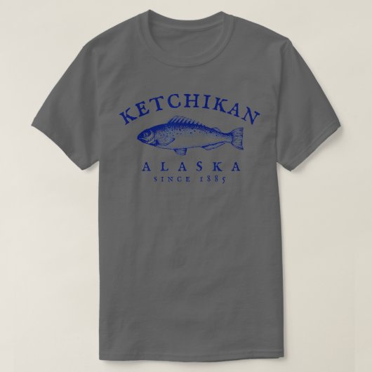 Retro Ketchikan Alaska Fischen T-Shirt (Design vorne)