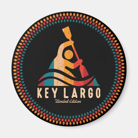 Retro Key Largo Kayaking Magnet (Vorne)