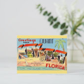 Retro Key West Begrüßung Postkarte (Stehend Vorderseite)