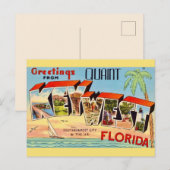 Retro Key West Begrüßung Postkarte (Vorne/Hinten)