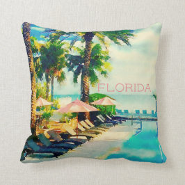 Retro Key West, Florida Throw Kissen