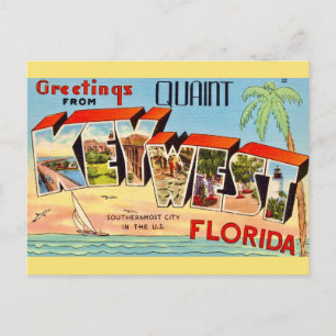 Retro Key West Gruß Postkarte