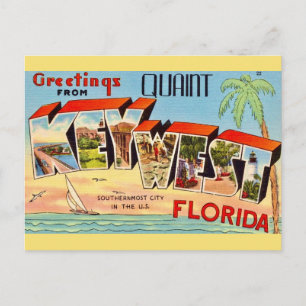Retro Key West Gruß Postkarte
