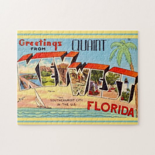 Retro Key West Gruß Puzzle (Horizontal)