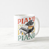Retro Keyboard Pianist Instrument Musician Vintage Kaffeetasse (VorderseiteRechts)
