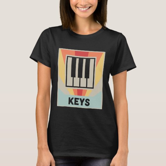 Retro KEYS Synthesizer-Tastatur T-Shirt (Vorderseite)