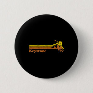 Retro Keystone Skigebiet Colorado Snowboard Skifah Button