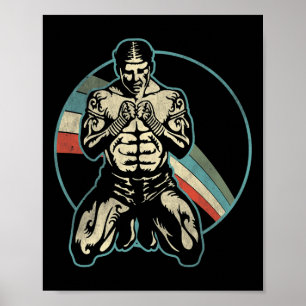 Retro Kickboxen Martial Arts Und Kickboxen Liebhab Poster