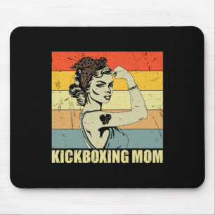 Retro-Kickboxende Mutter Kampfsportliebhaberin Vin Mousepad