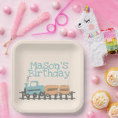 Retro Kids Bahn 1. Geburtstag Party Pappteller (Party)