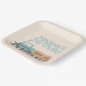 Retro Kids Bahn 1. Geburtstag Party Pappteller (Gewinkelt)