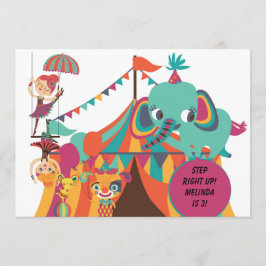 Retro Kids Circus Geburtstag Einladung