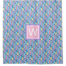 Retro Kids farbiges geometrisches Monogramm