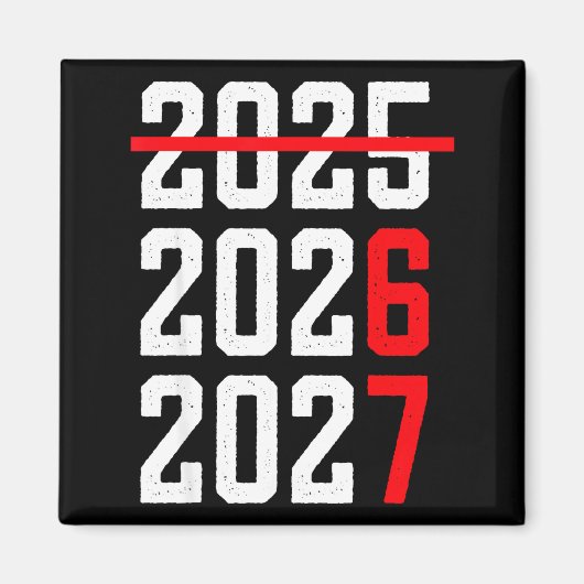 Retro Kids Funny Happy New Year 2026 2027 67 Meme Magnet (Vorne)