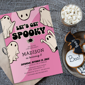 Retro Kids Girl Halloween-Party Einladung