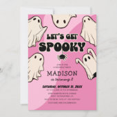Retro Kids Girl Halloween-Party Einladung (Vorderseite)