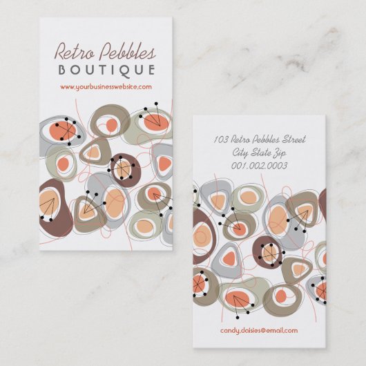 Retro Kiesel-Lava formt Strand-Muster-starken Spaß Visitenkarte (Vorne/Hinten)