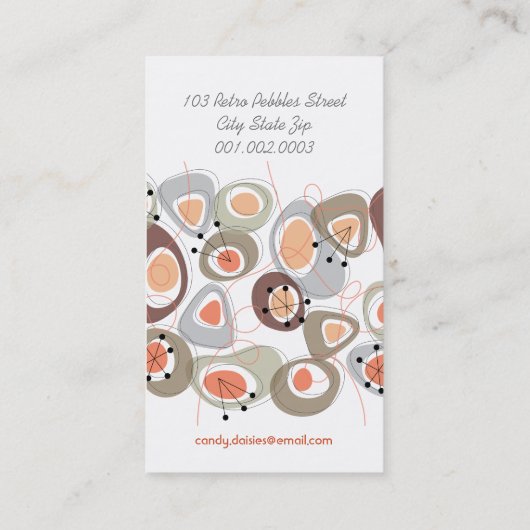 Retro Kiesel-Lava formt Strand-Muster-starken Spaß Visitenkarte (Rückseite)