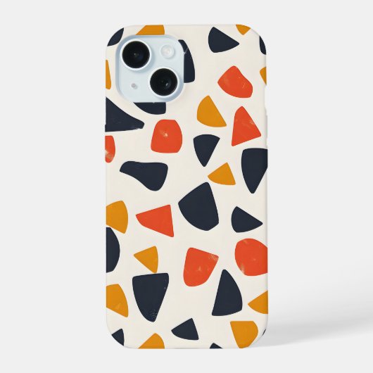 Retro-Kiesel-Mosaik iPhone 15 Hülle (Rückseite)