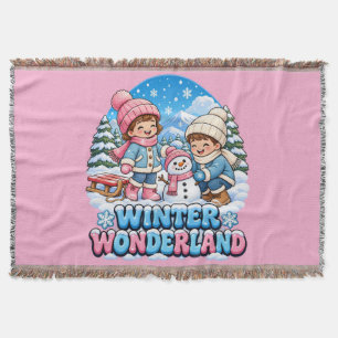 Retro-Kinder-Winter-Wunderland-Decke Decke