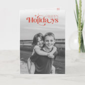 Retro-Kinderfoto Schwarz-Weiß-Weihnachten Feiertagskarte (Vorderseite)