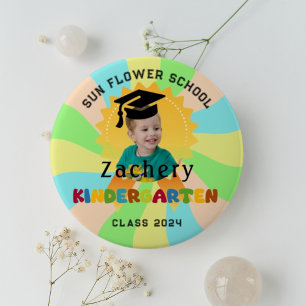 Retro-Kindergarten-Abschlussabzeichen-Foto benutze Button