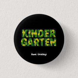 Retro Kindergarten Boys Teacher Camouflage Funny Button