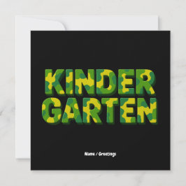 Retro Kindergarten Boys Teacher Camouflage Funny Einladung