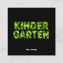 Retro Kindergarten Boys Teacher Camouflage Funny Quadratische Visitenkarte