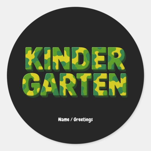 Retro Kindergarten Boys Teacher Camouflage Funny Runder Aufkleber (Vorderseite)