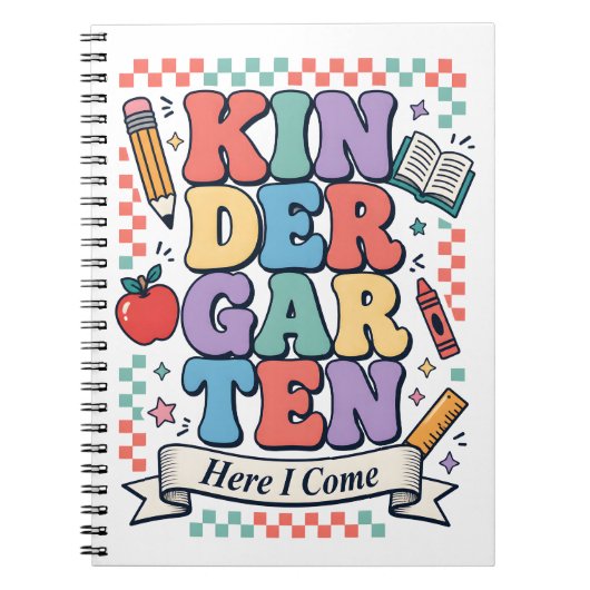 Retro Kindergarten, ich komme, Schule Notizblock (Vorderseite)